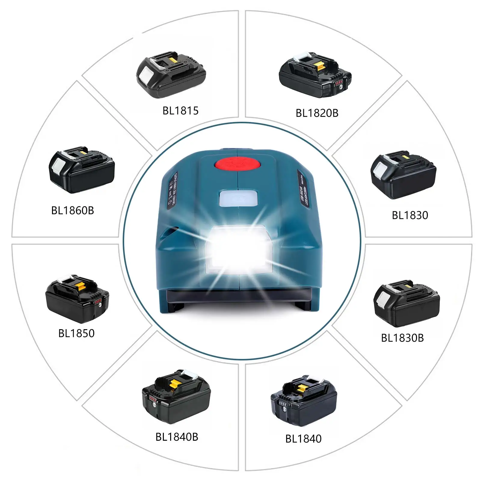 Tragbarer Wechsel richter für Makita 18V Batterie, 150W Kraftwerk Wechselstrom steckdose mit zwei USB, DC 18V bis AC 120V Wechsel richter Generator