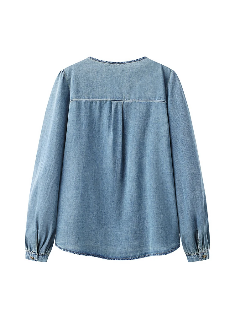 

Джинсовые свободные круглые брюки в стиле ретро с вышивкой Ne Spring Sle, женские корейские длинные свеки, повседневные модные