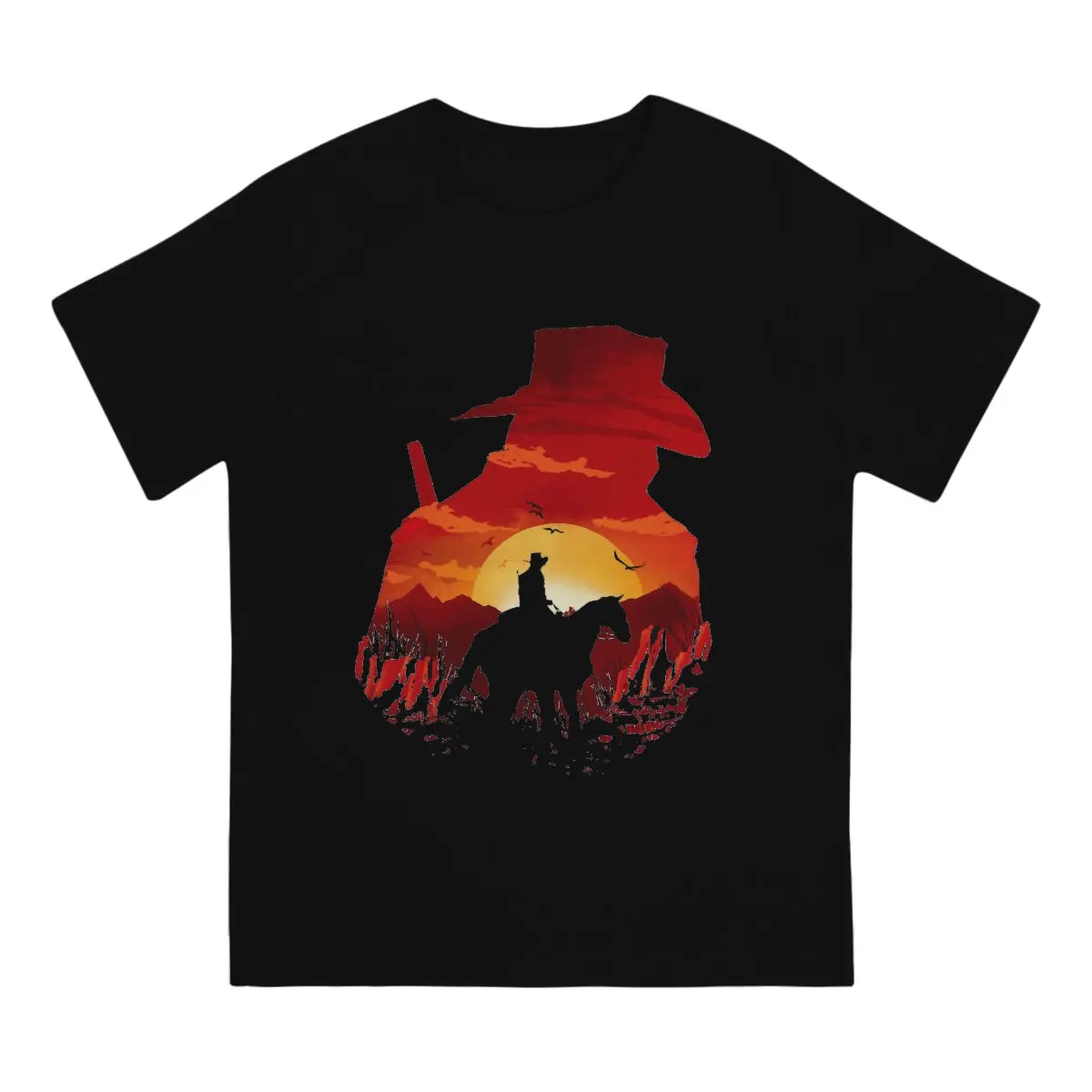 Men T-Shirts RedCasual Tee Shirt Short Sleeve Red Dead Redemption 2 T Shirts Crew Neck Clothing Gift Idea