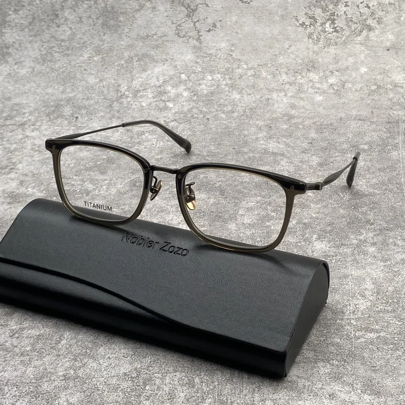 Titanium alkyd glasses frame for men and women ultra light retro myopia prescription glasses luxury brand optical glasses frame