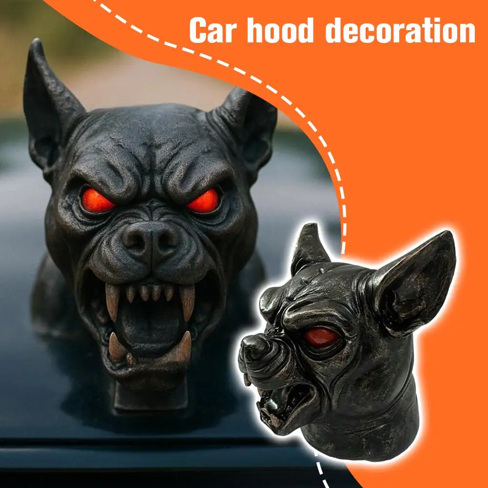 

Украшение на капот автомобиля с собакой демона, 3D автомобильное украшение в виде собаки-демона, ловля демонов, украшения на голове с капюшоном, скульптура для всех типов H6I0