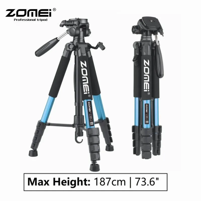 ZOMEI Q188 Portable Tripod 1.8M Bracket for Digital Camera Mobile Phone Outdoor Travel Live Broadcast Photography Accessories