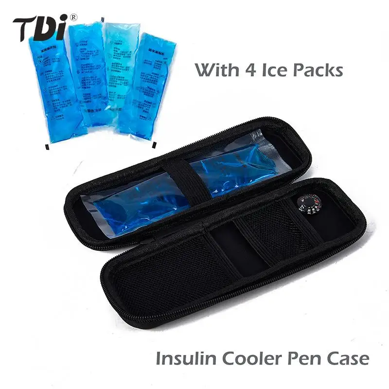 

Portable Insulin Cooler Bag Medicine Cooler Box With 4 Ice Packs Insulin Cooling Bag Insulin Case Diabetic Patient Organizer