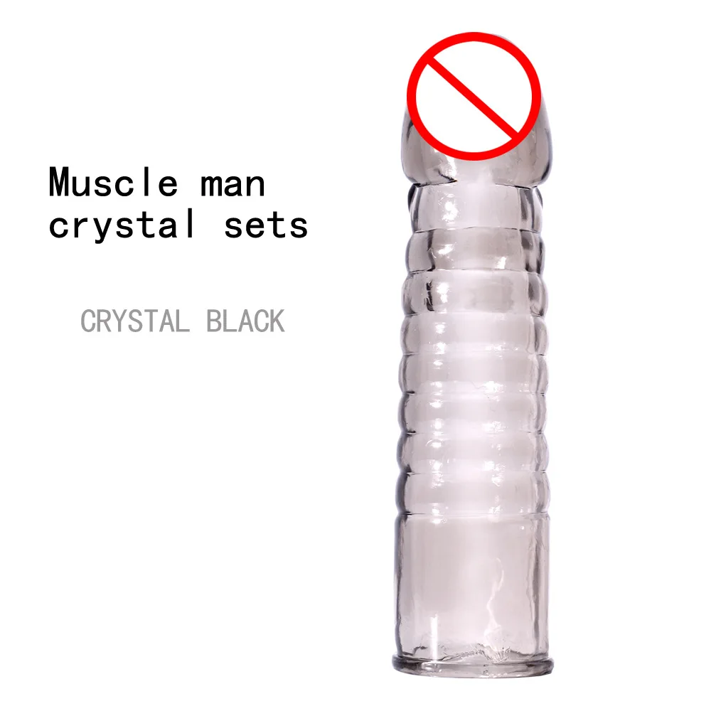 Extension Reusable Condom Penis Sleeve Crystal Clear Condoms Male Enlargement Time Delay Spike Clit Massager Cover Sex Tool