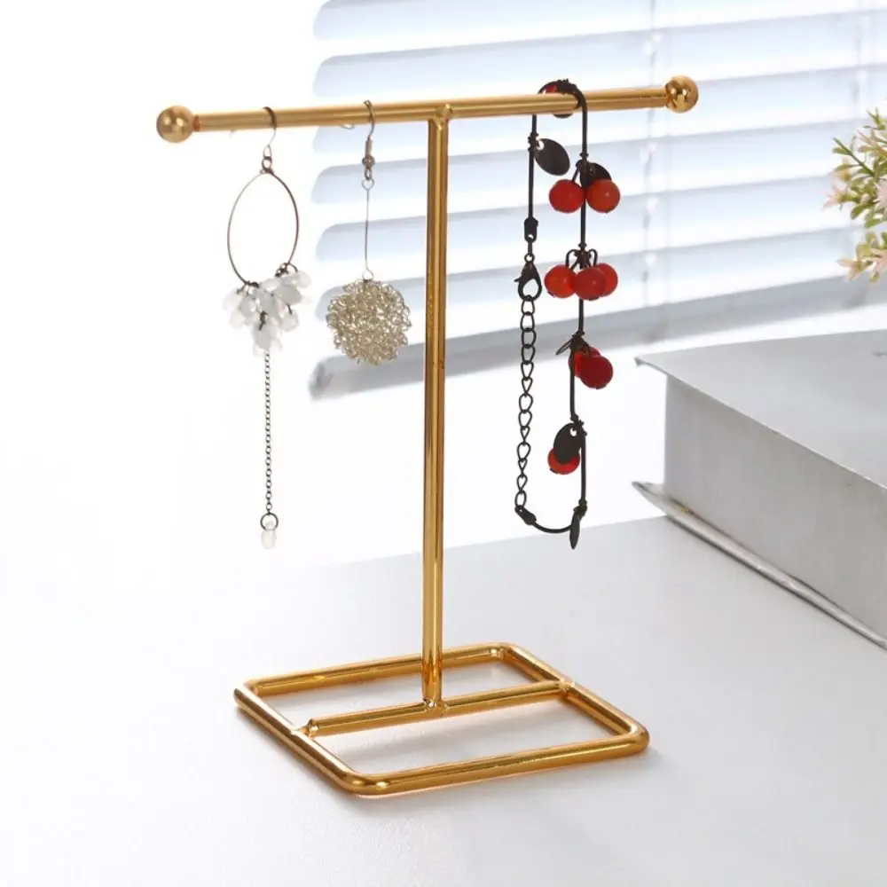 Trendy Fashion Accessories Jewelry Display Stand Alloy T-Shape Earring Storage Rack Jewelry Organizer Women
