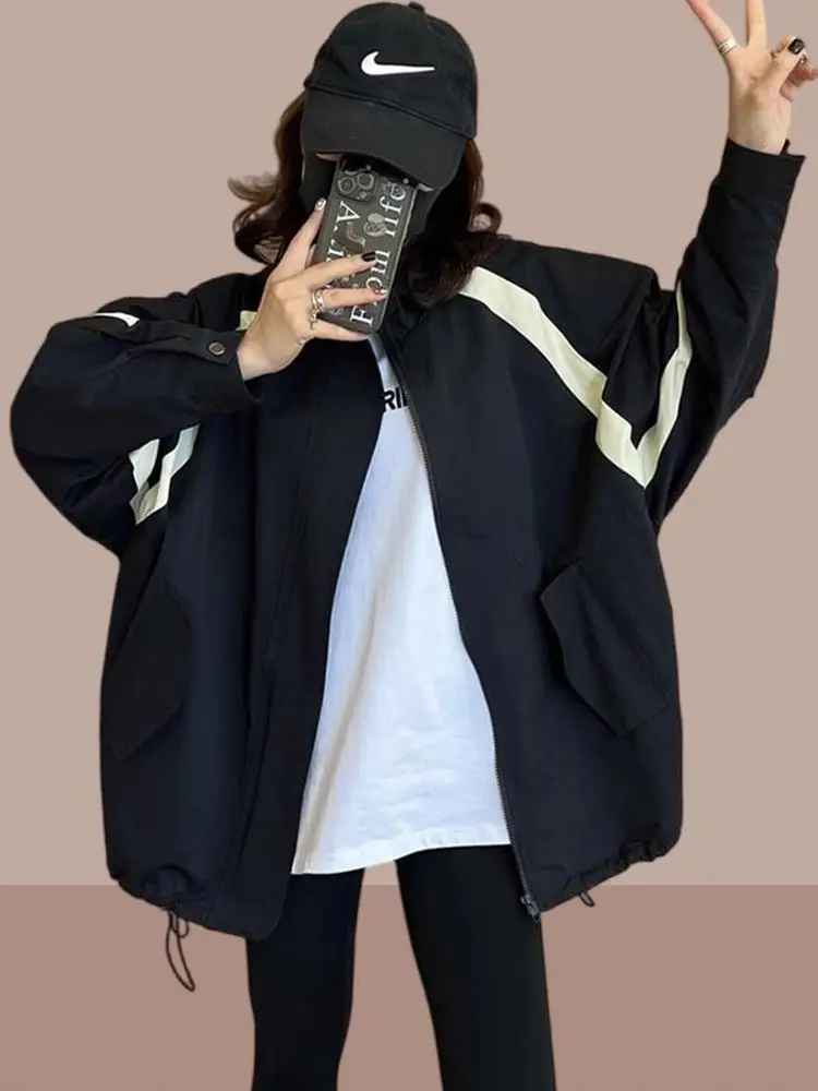 

Модная женская бейсбольная куртка свободного кроя в спортивном стиле для весны-осени 2026 года – трендовая верхняя одежда