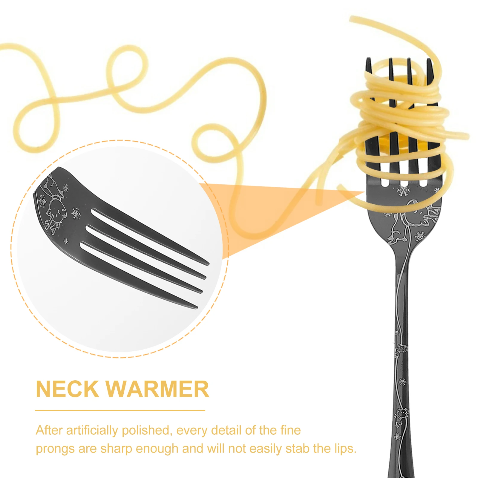 

5pcs Stainless Steel Western Food Tableware Set Steak Fork Cutter Kitchen Gadget Ergonomic Handle Home Restaurant Use