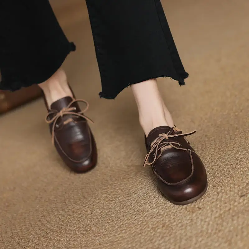 MORAZORA Size 35-43 Ins Hot Genuine Leather Flat Shoes Women Suede Brand Desgin Casual Flats Fashion Ladies Loafers 4 Colors