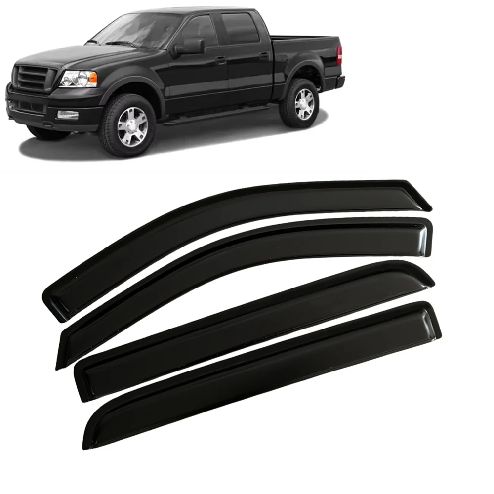 

Window Visor for FORD F-150 Crew Cab Pickup 2004 2005 2006 2007 2008 F150 SuperCrew Wind Deflectors Rain Guards Door Visor
