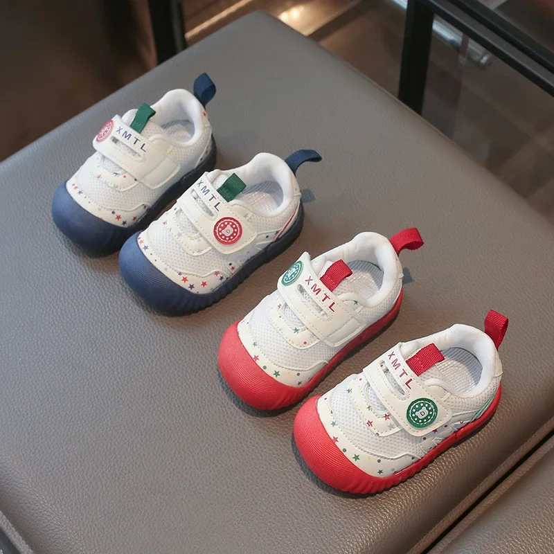 Baby Sports Shoes Sweet Toes Capped Toddler Casual Shoes Mesh Breathable 2026 Autumn New Kids Walking Shoes Soft Sole