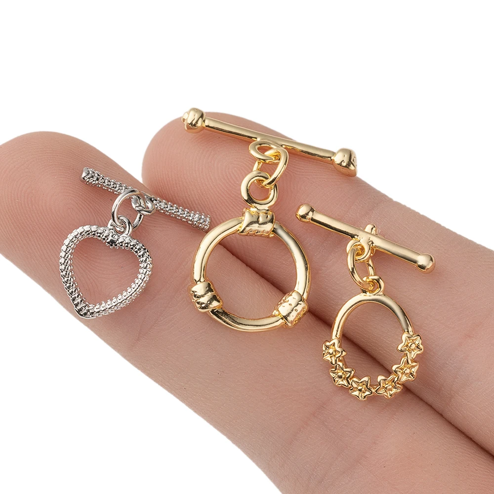 2Sets18K Gold Plated Brass OT Clasp Toggle Clasp Connector for DIY Bracelet Necklace Jewelry Making Findings Accessories No Fade