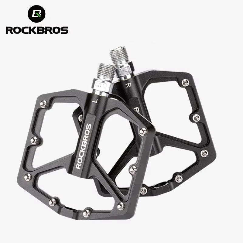 

ROCKBROS Bike Pedals Aluminum Alloy MTB Road Anti-slip Ultralight Sealed Bearing One-piece Molding Anti-oxidation Bicycle Pedals