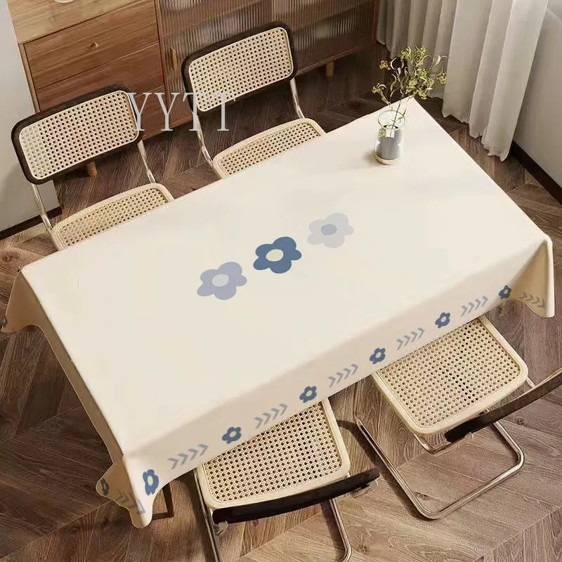 Simple Sunshine Tablecloth Waterproof Oil Resistant Dining Room Rectangle Tablecloth Decor Tea Table Student Desk Table Cover