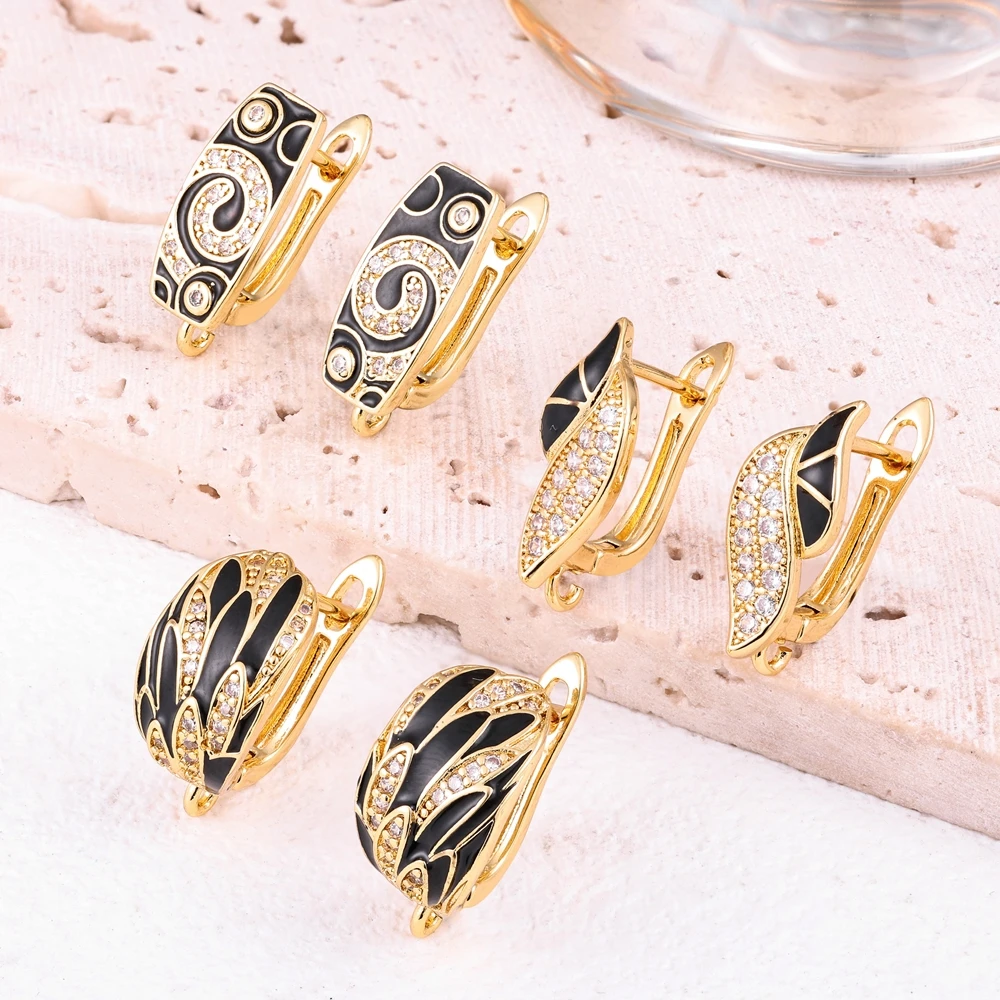 Juya 2, 4 Stück/Set, 18 Karat versilberte, einfache Verbindungselemente, Verschlussösen für Ohrringe, zum Selbermachen von Ohrringen für Damen, geeignet für Edelsteine, Perlen und Kristalle. – Detail 1