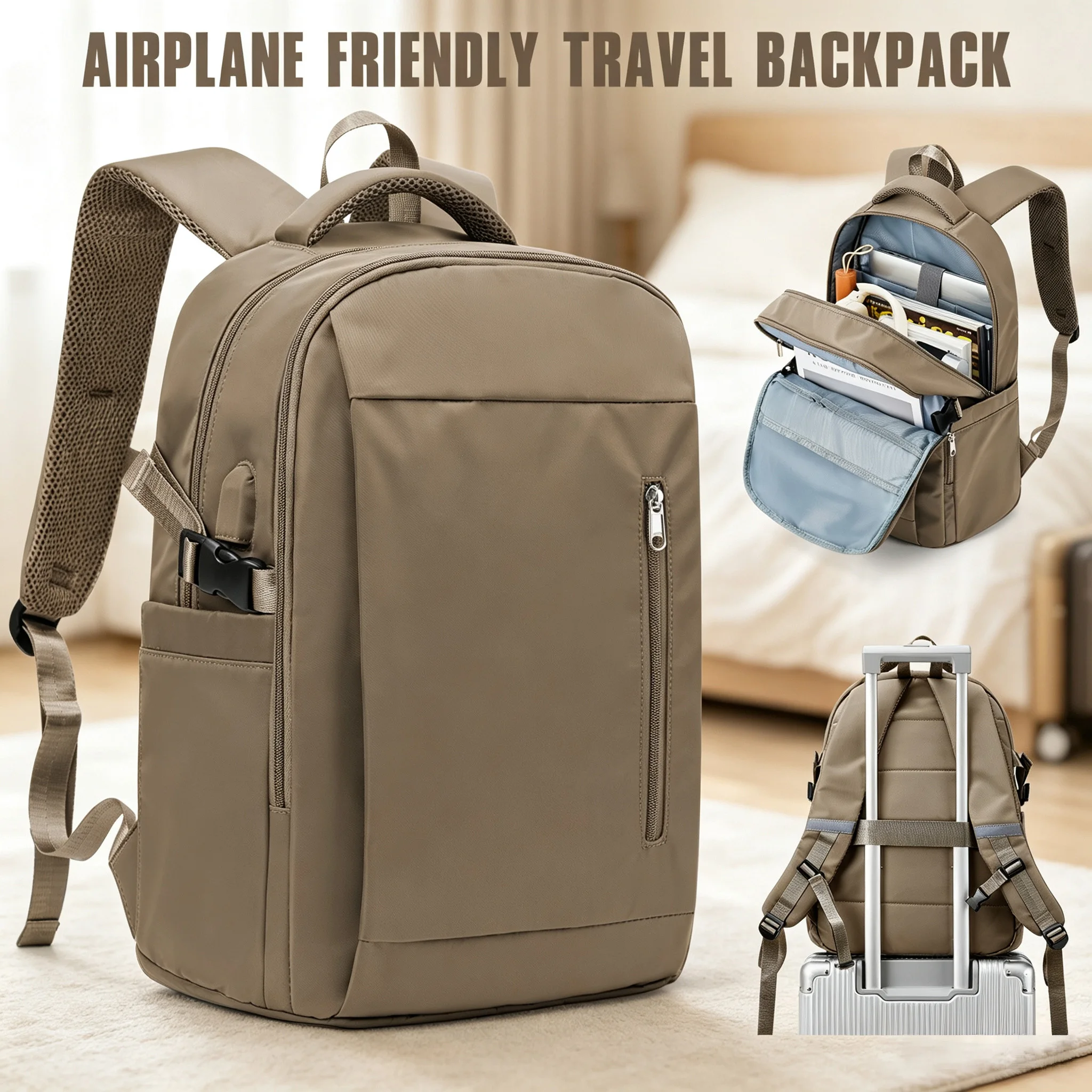Fashion Backpack for Women Casual Backpack, Multi-functional Elegant Travel Bag College Bookbag, Anti-Theft Laptop Backpack