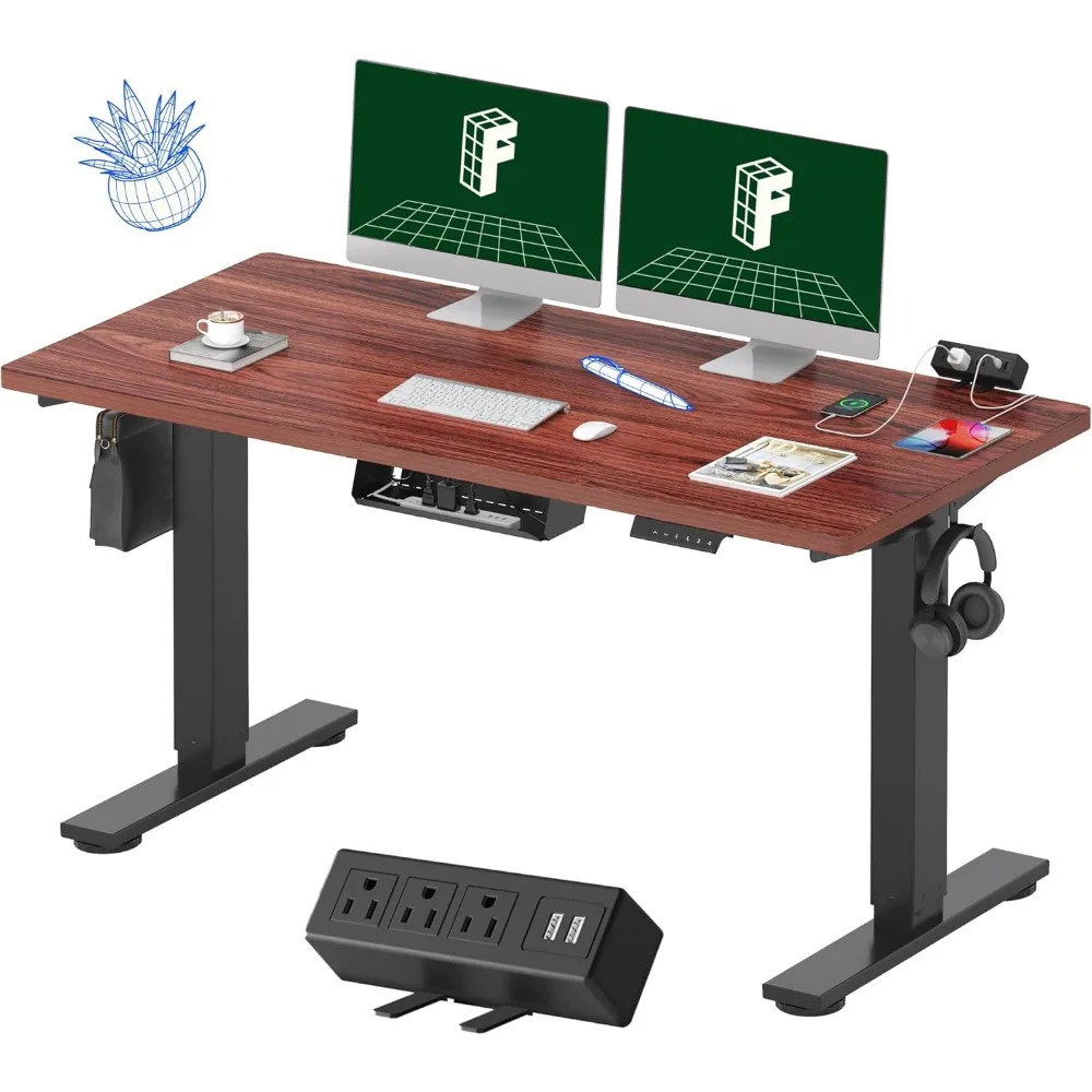 

EN2 Whole-Piece Standing Desk with Clamp Power Strip, 55 x 28 Electric Stand Up Height Adjustable Desk with Cable Management (B