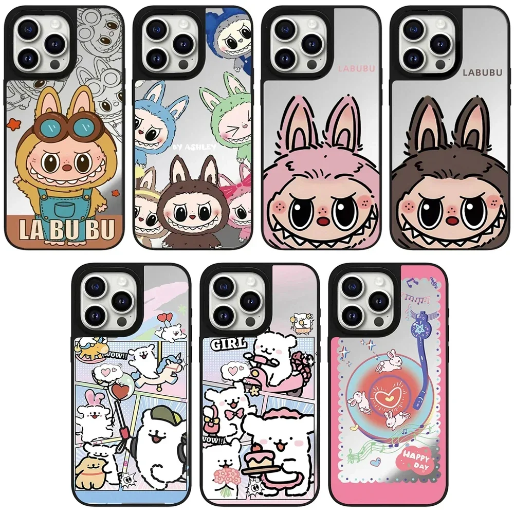 

Cartoon Doll Puppy Mirror iPhone 11 12 13 14 15 16 Pro Max Case - Protective iPhone Case with MagSafe