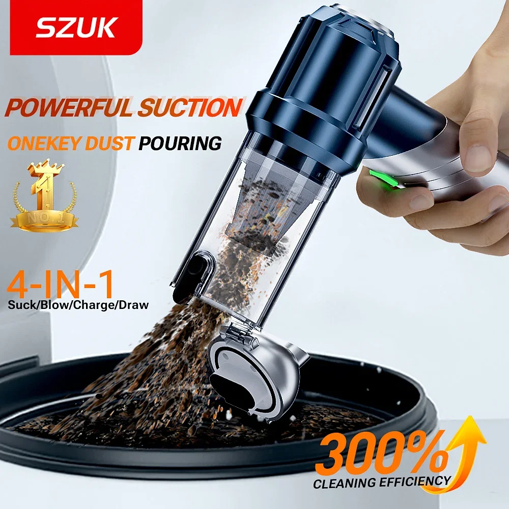 SZUK NEW Car Vacuum Cleaner Powerful Foldable Portable Handheld Mini Vacuum Cleaner Wireless Strong Suction Cleaning Machine