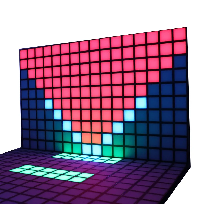 Ubin Lantai LED Pixel Grid Interaktif 30x30cm untuk Ruang Game, Mega Relax, Tahan Air IP65