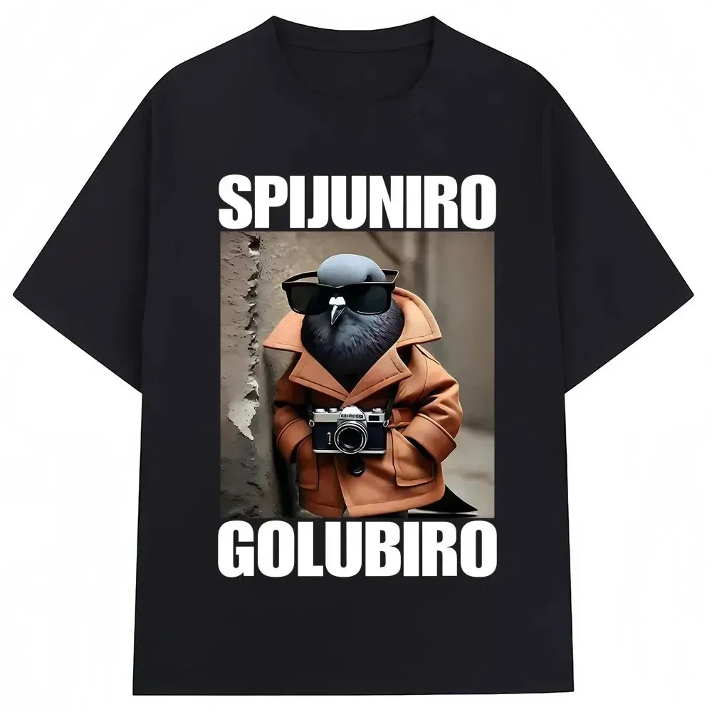 

Spijuniro Golubiro Funny Italian Brainrot Meme T Shirt Humor Pigeon Graphic Men Women Novelty T-shirts Fashion Loose Tees