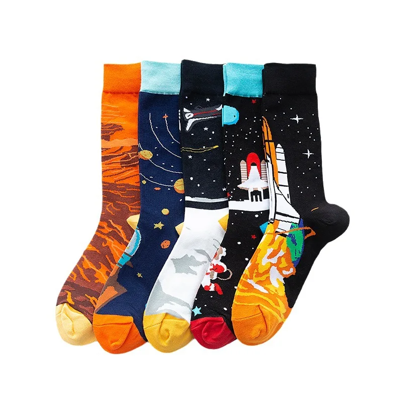 5 Pairs Women Men Funny Socks High Tube Fashion Aesthetic Fun Sports Football Soccer Socks High Quality Crew Socks