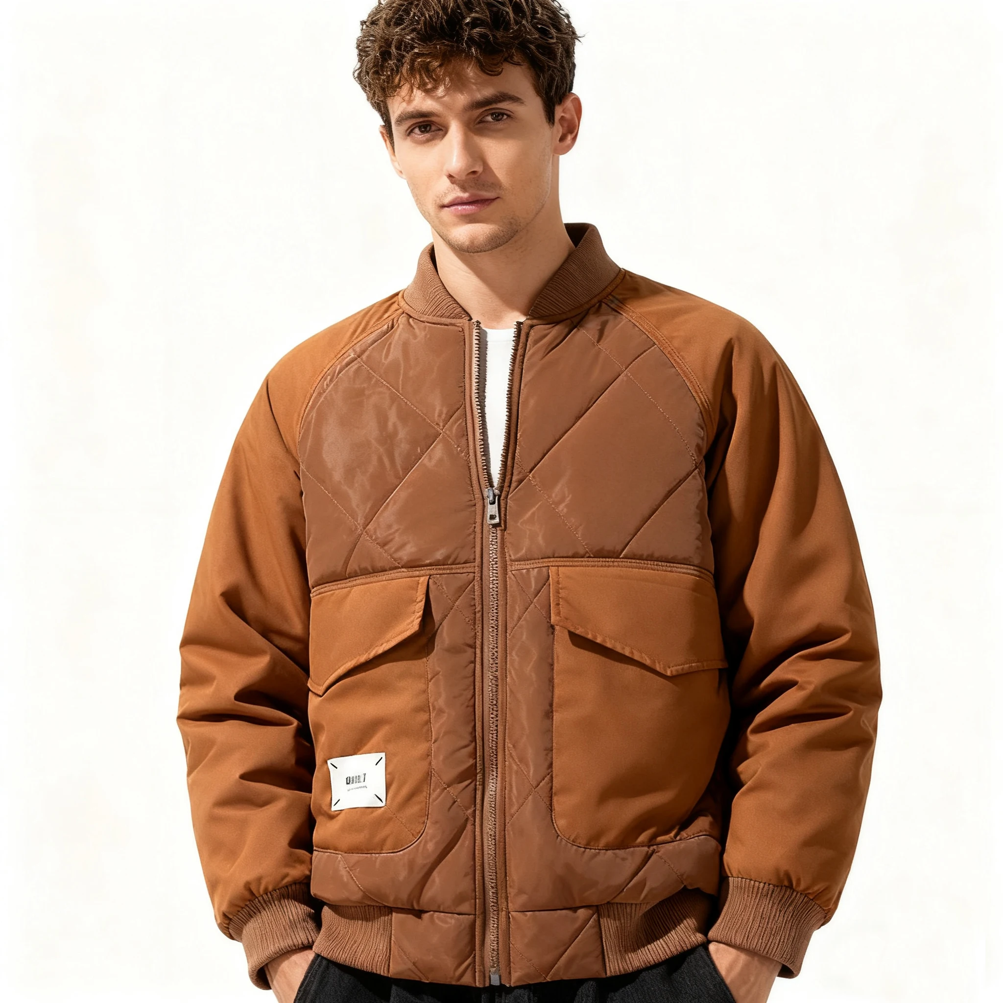 

2025 Winter Baseball Jacket, unisex couple, loose cotton, warm and thick collar, casual sportswear, double-layer thick jacket