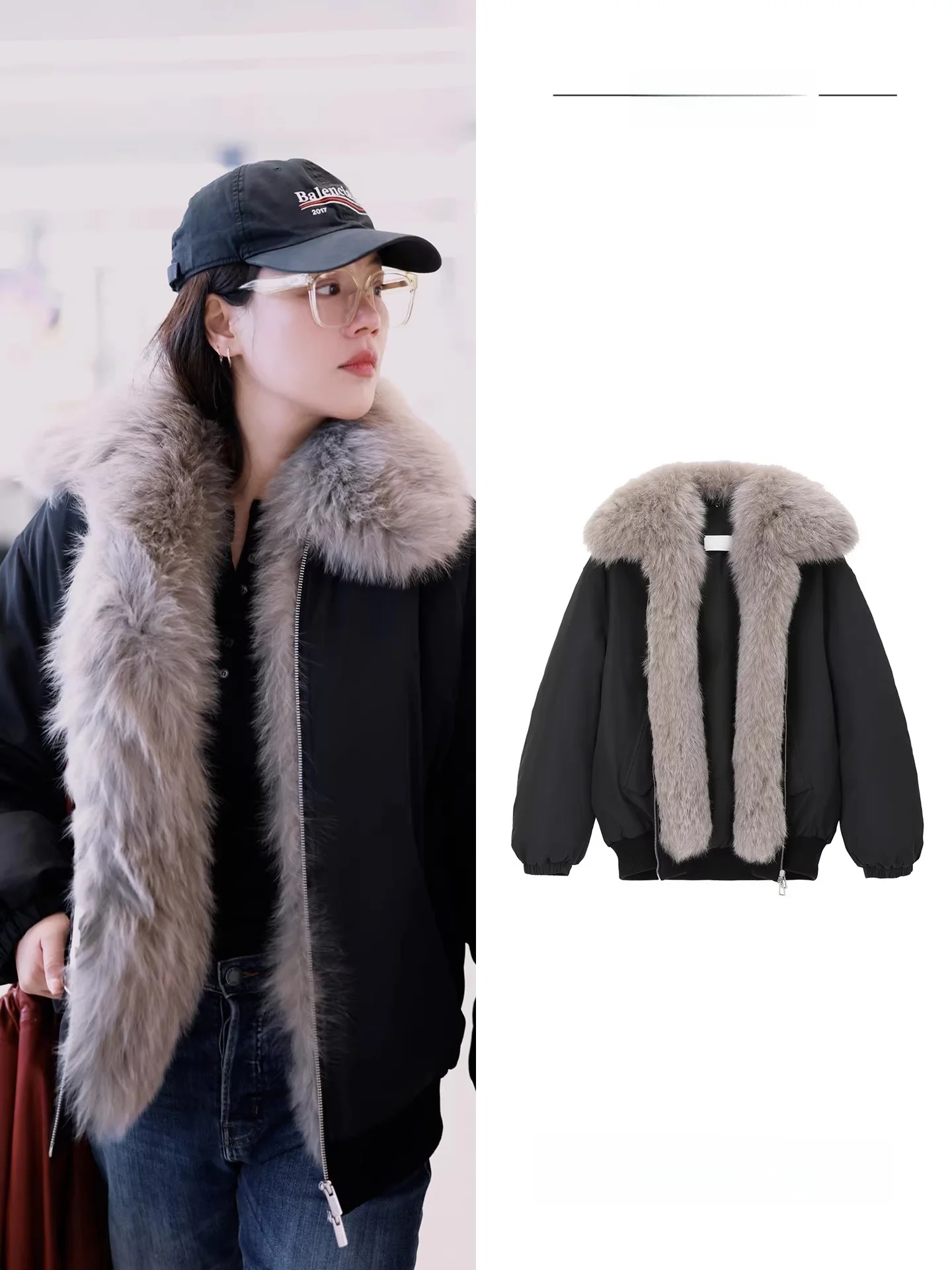 

Молодежная версия: Зимняя женская парка с меховым воротником и хлопковым наполнителем, на молнии, в корейском стиле, фаворит знаменитостей, коллекция 2025