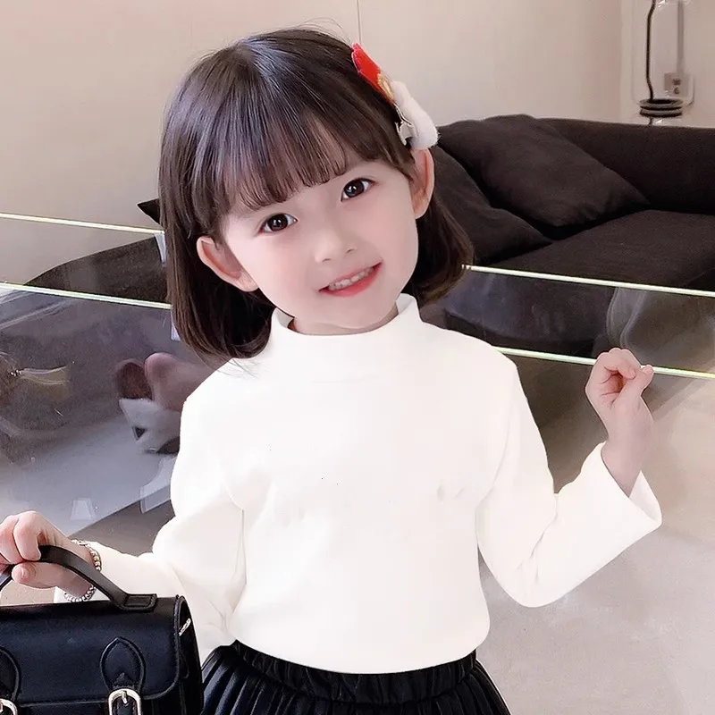 

1pcs Children Thermal T-shirt Boys Girls Base TShirt Autumn Winter Warm Student Trendy Solid Color Long Sleeved Top Kid Clothing