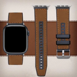 Silicone+Leather Watch Band For Apple Watch Strap Ultra 49mm 42mm 44mm 45mm 41mm 40mm Man Woman Sport Bracelet iwatch 9 8 7 6 5
