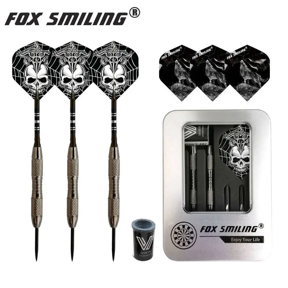 

Fox Smiling 20 г 3 шт. стальные дротики со стальными наконечниками для дартса и железной коробкой с точилкой иглами для дартс