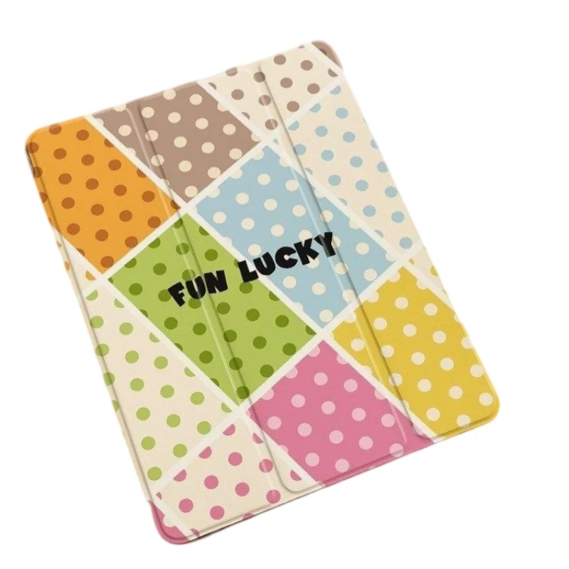 FUN LUCKY Colorful Dot Print Pen Slot Tablet Case For iPad 2026 Air 8 7 6 4 3 2 1 Pro 2024 11in 12th 11 10 9 8 7 6 5th Cover