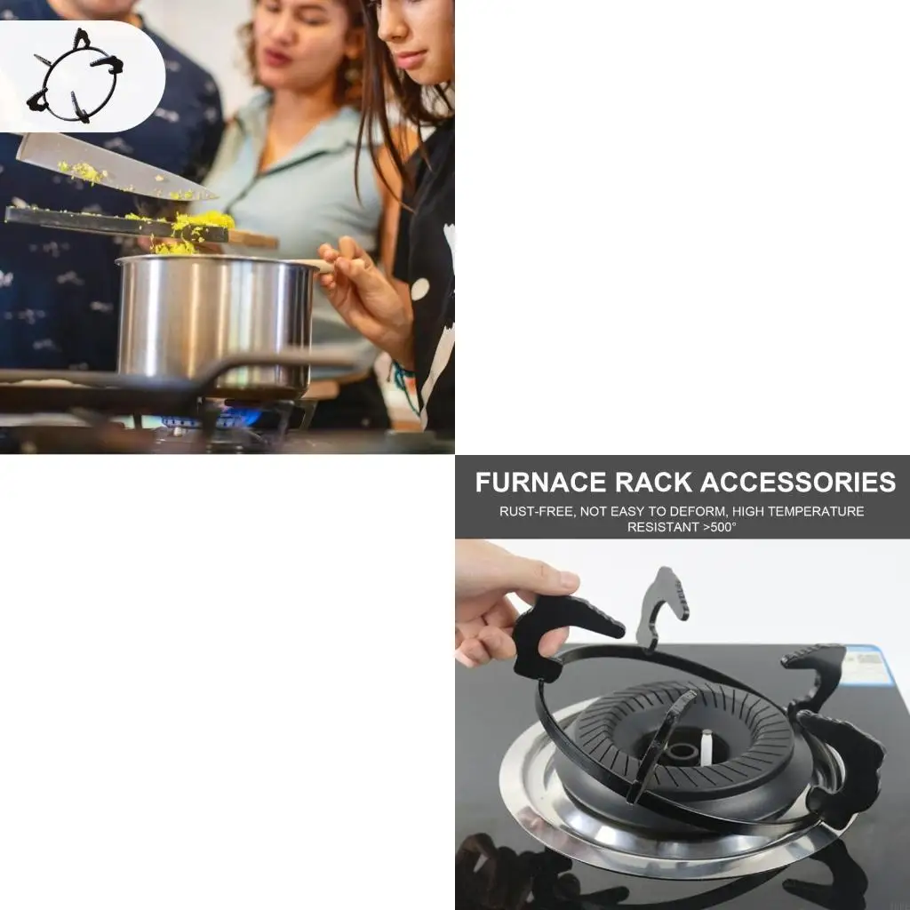J6PE Cooking Accessory Wok Support Rings Iron Texture Suitable for Kitchen Stovetops