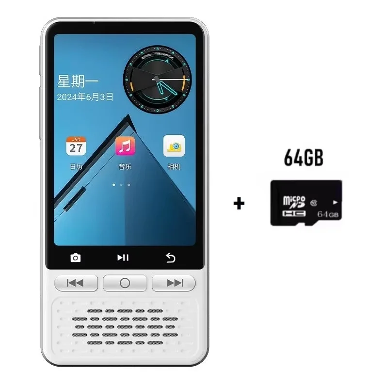 

Камера MP3-плеер 64 ГБ с сенсорным экраном Bluetooth Портативный Walkman Встроенный динамик Hi-Fi Музыка MP4-плеер Запись Сумка для электронных книг