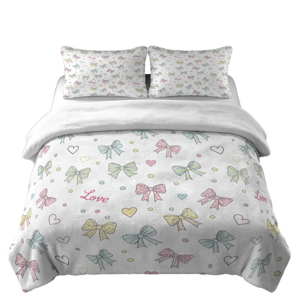 Milk Fleece Bedding Set Soft Fluffy Fuzz Thicken Duvet Cover Set Warm for Autumn Winter Bedroom Decor Single King Queen Size