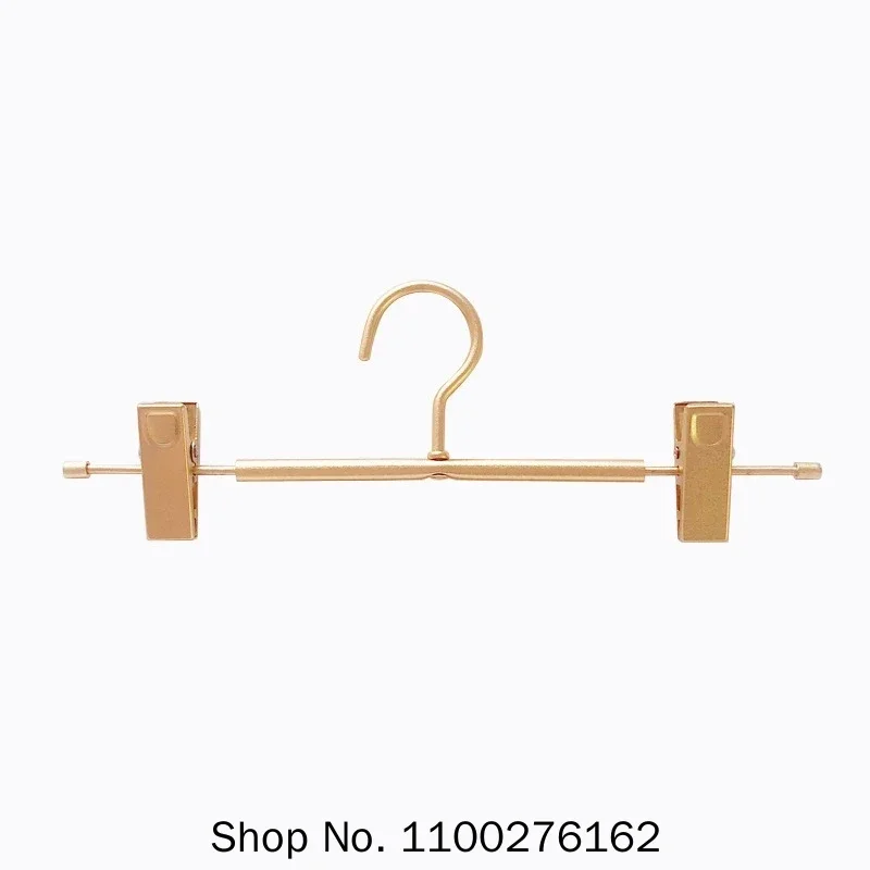 10/5pcs Rose Gold/Golden Aluminum Alloy Metal Heavy Duty Pants Skirt Slack Hangers, Trousers Hanger with Clips Rack Swivel Hook