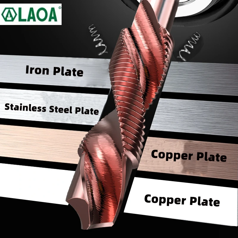 LAOA M35 Cobalt Tap Drill Spiral Compound Tap 4pcs Industrial Thread Tap For Power Tool Metal Drilling Tapping Hardware Cut Tool