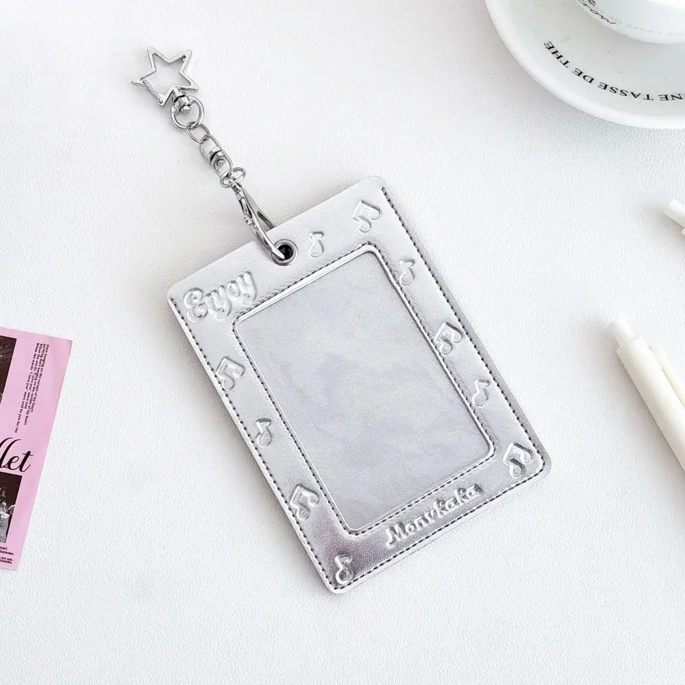 ที่ใส่การ์ดรูป Kpop ขนาด 3 นิ้ว ลายดาว โบว์ สีเงิน กรอบรูปไอดอล ของขวัญ พวงกุญแจกระเป๋าใบเล็ก