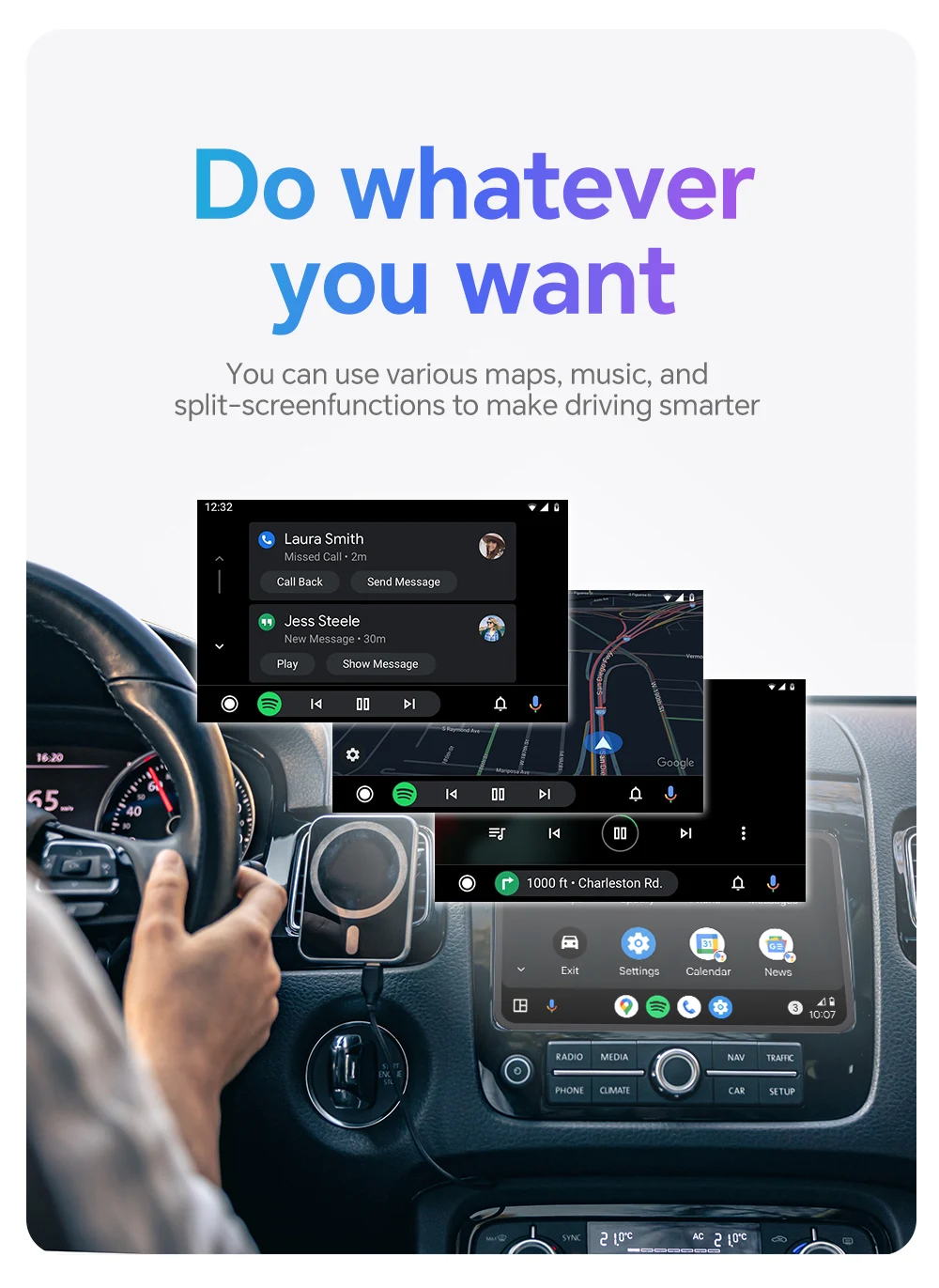 XUDA Kabelgebundener zu Kabelloser Carplay-Adapter, Kabelloses Android Auto für Peugeot 208 308 408 508 2008 3008 4008 5008 – Detail 10