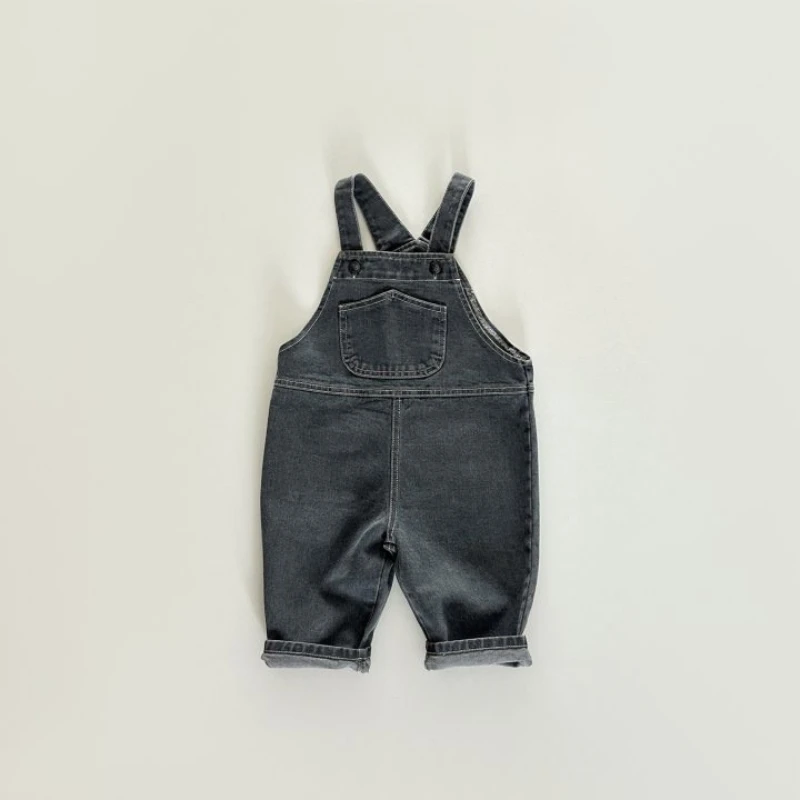 

Fashionable Children's Clothing Bib Pants for Boys And Girls Spring Autumn Korean Baby Toddler Denim Overalls Casual Unisex