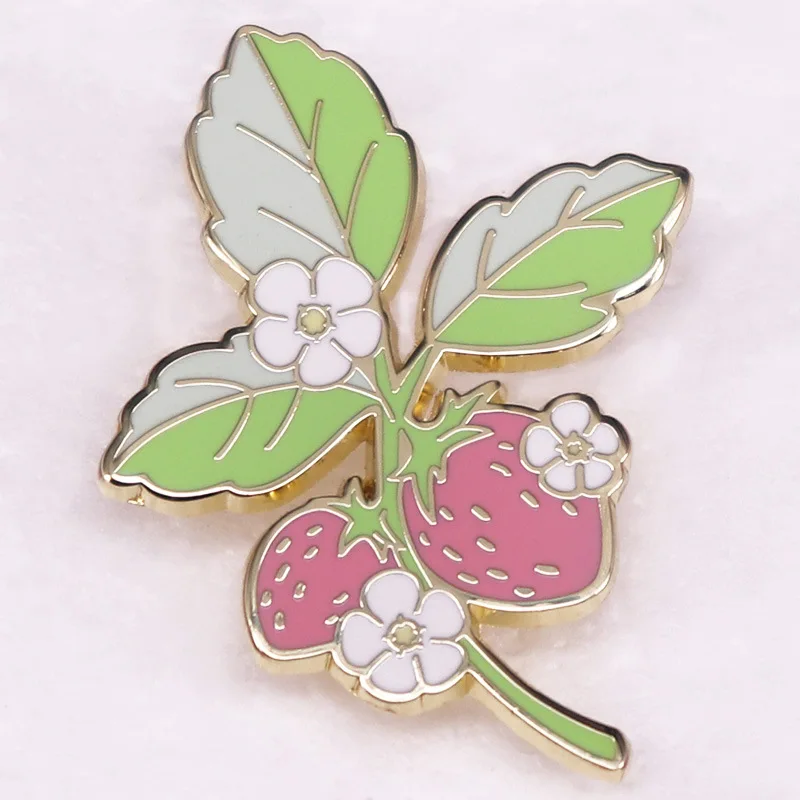 Cute Fruit Plant Strawberry Brooch Badge