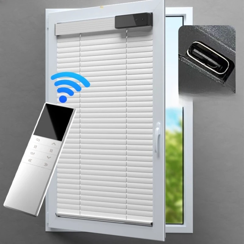 

Electric curtains are free of electricity, automatic lifting roller blinds, intelligent voice remote control aluminum alloy