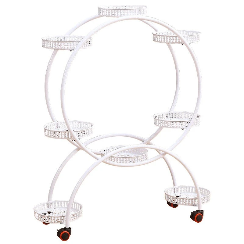 

Flower stand, wrought iron multi-layer with wheels,dill flower pot frame,balcony floor-to-ceiling movable indoor flower pot rack