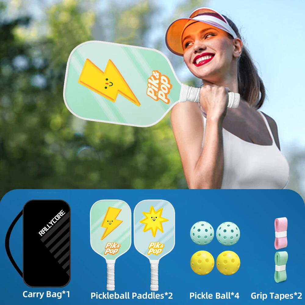 

All-in-One Portable Pickleball Set 2 Honeycomb Paddles, 4 Balls, Carry Bag for Travel, Outdoor & Indoor Games