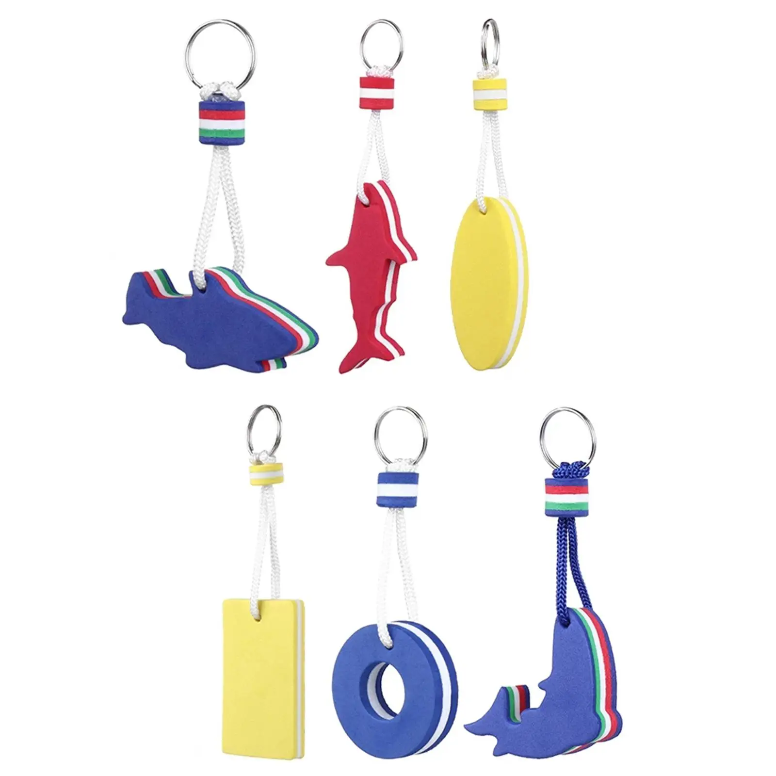 

6x Key Rings Float Pendant Buoyant Floating Keychain Keyrings for Outdoor Water