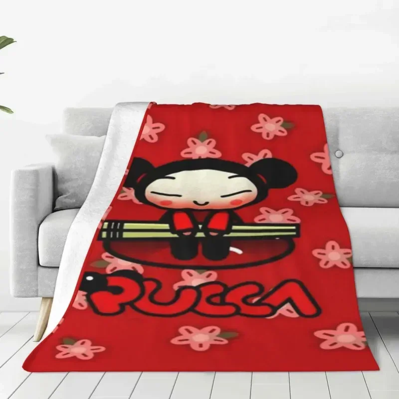 Coperta Pucca in pile estate bambola coreana cartone animato Multi-funzione coperte Super morbide per divano copriletto ufficio