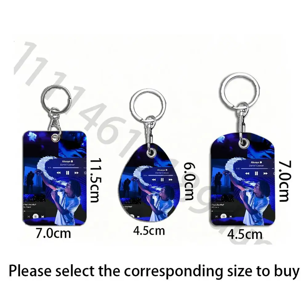 D-Daniel Caesar Protective Printed Leather Card Case Metal Keychain for Bank Credit Bus Subway ID Cards view 6