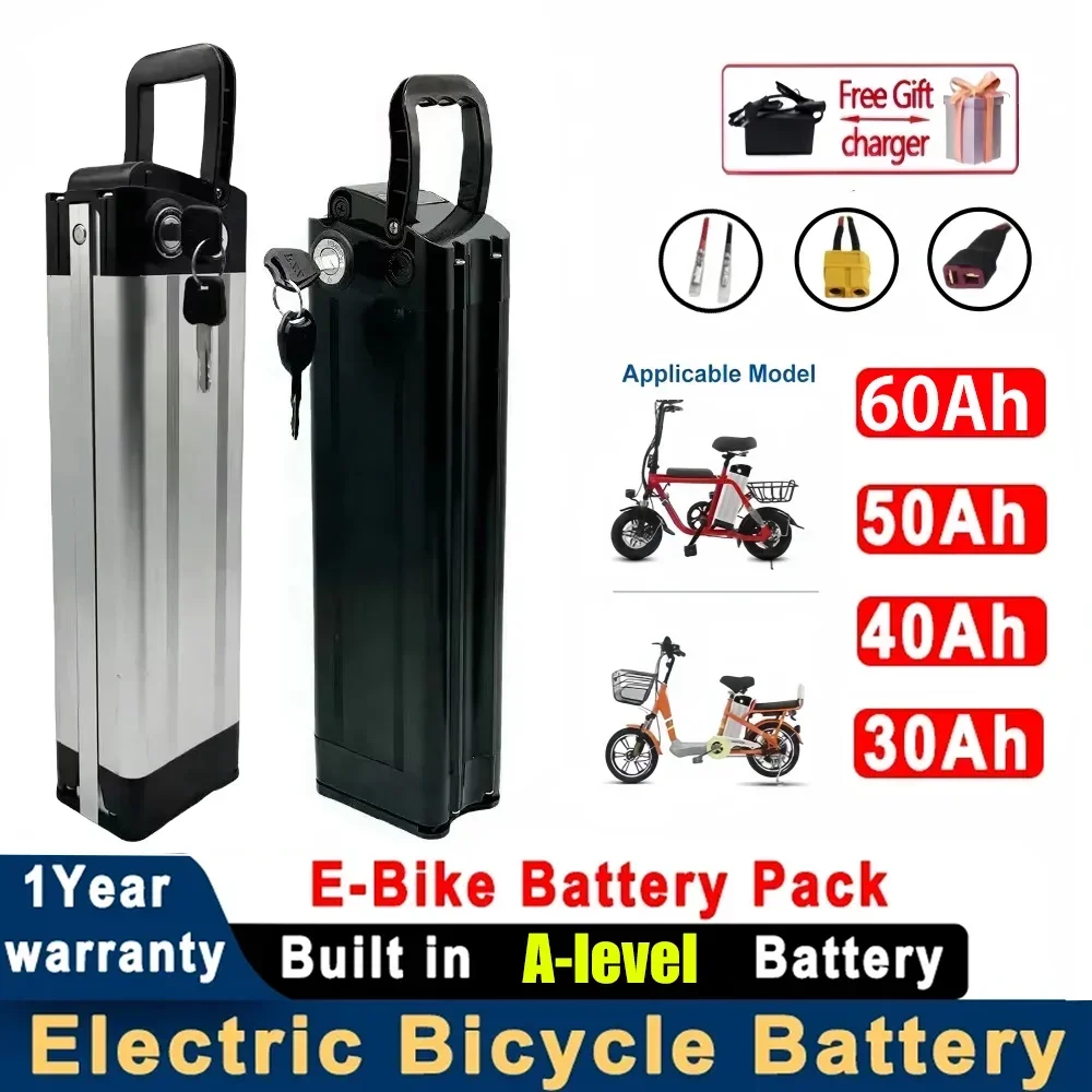 100% Original 36V 48V 40Ah High quality Silver Fish Style batteria，500W 750W 1000W High-power 18650 Lithium ion battery pack