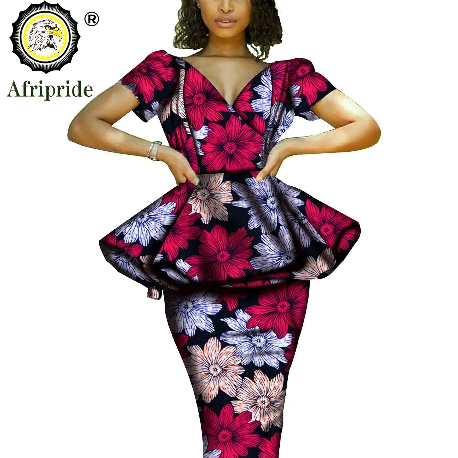 African 2 Piece Set for Women Dashiki Tops Print Skrit  Ankara Clothing Wax Attire Blouse Shirt AFRIPRIDE S1926004