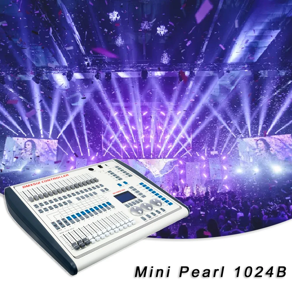 Осветительная консоль Mini Pearl 1024B DMX512, 1024 каналов, профессиональный контроллер для диджея, дискотеки, сцены, подвижного освещения