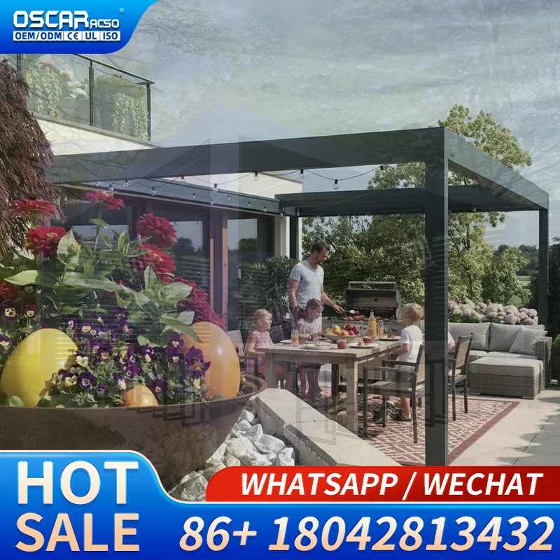 3m X 6m 4m X 6m 4 X 5 Meter Louvered Aluminum Canopy Gazebo for Garden Patio Backyard Outdoor Relaxing Space Pergola